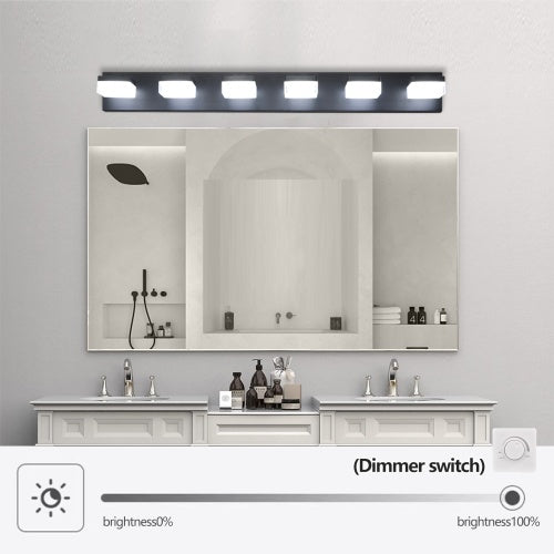 Modern 6-Light Black LED Vanity Mirror Light – Sleek Bathroom & Makeup Fixture | Orno Lights